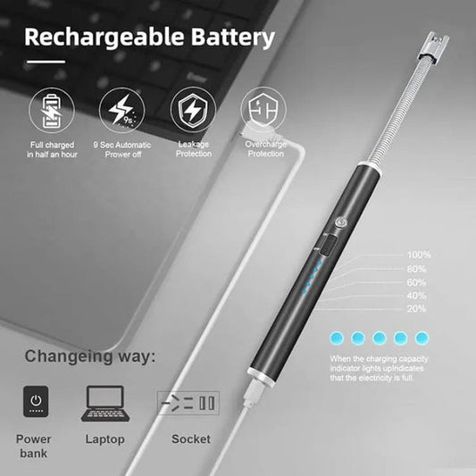 USB Rechargeable Flameless Arc Lighter Flexible and Windproof