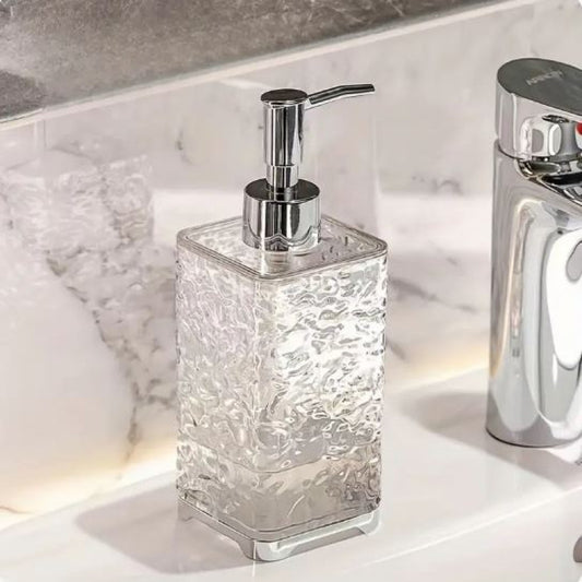 Sophisticated Textured Acrylic Glass Soap Dispenser