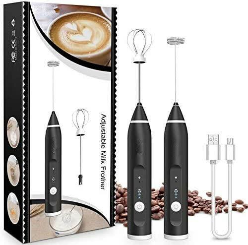 2-in-1 Electric Milk Frother & Egg Beater – USB Rechargeable, 3 Speeds