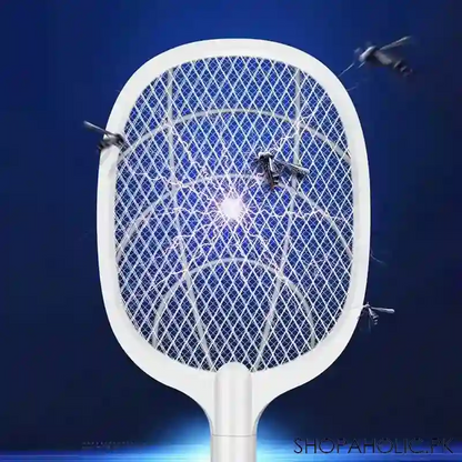 2 in 1 Rechargeable Mosquito Racket – Electric Bug Zapper with LED Light