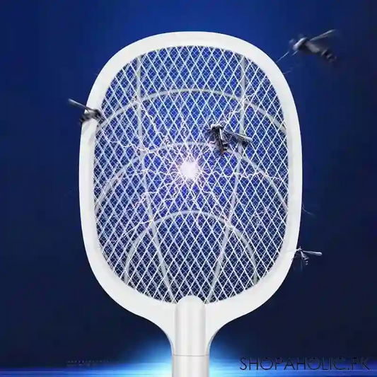 2 in 1 Rechargeable Mosquito Racket – Electric Bug Zapper with LED Light