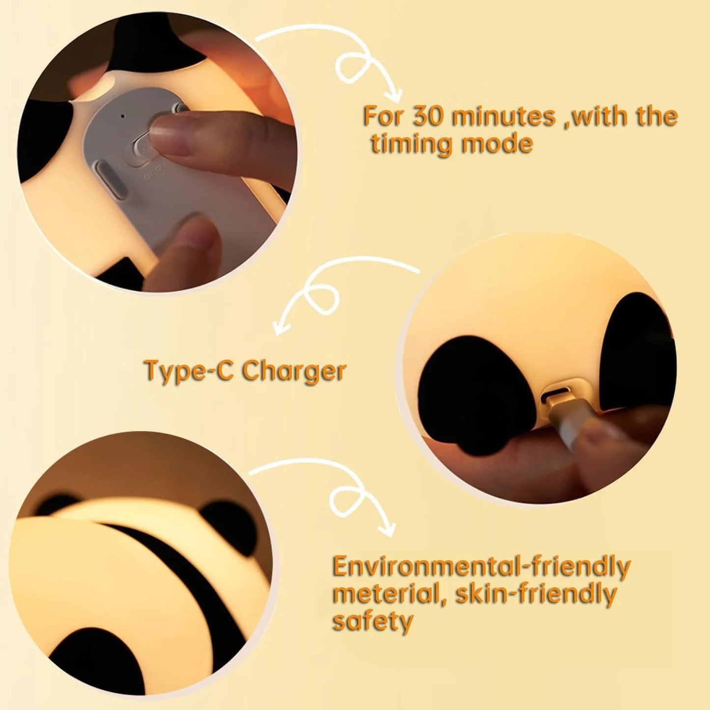 Cute Silicone Panda LED Night Light