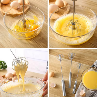 12 Inches Semi Auto Manual Egg Beater – Stainless Steel Hand Whisk & Stirrer