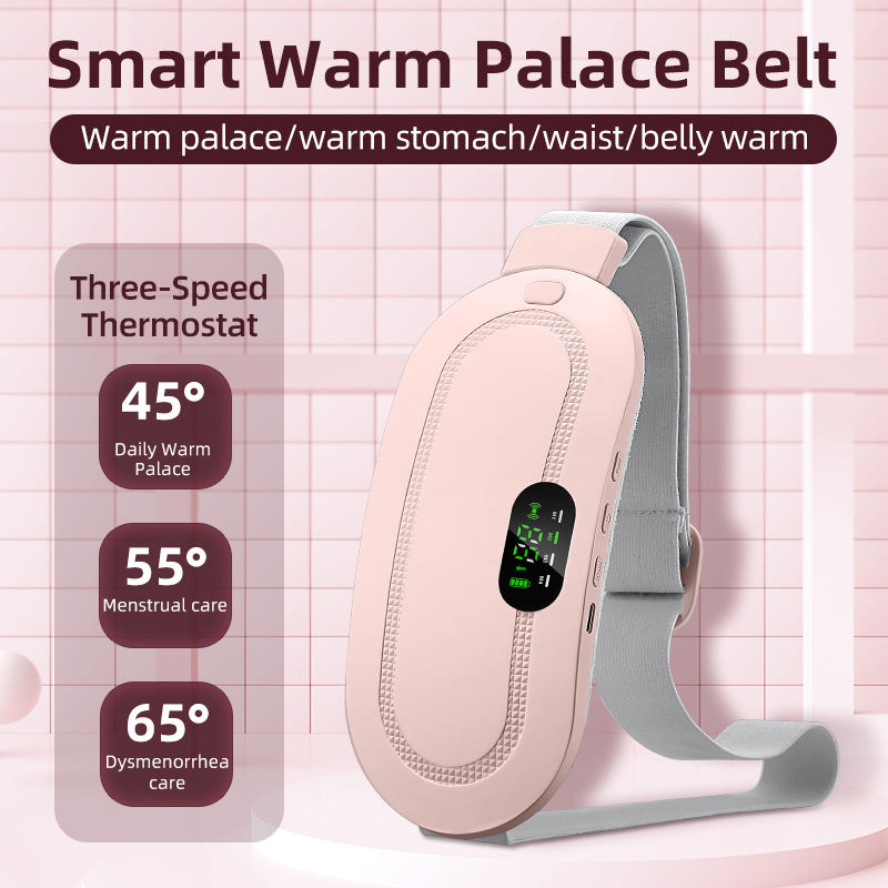 Menstrual Period Heating Pad for Cramps – Portable Electric Heating & Vibration Massage Belt for Women