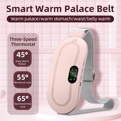 Menstrual Period Heating Pad for Cramps – Portable Electric Heating & Vibration Massage Belt for Women