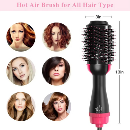 One Step Hot Air Brush Dryer & Styler – 2 in 1 Hair Volumizer and Straightening Brush