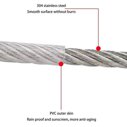 Stainless Steel PVC Coated Clothesline – Heavy Duty Rustproof Laundry Drying Wire
